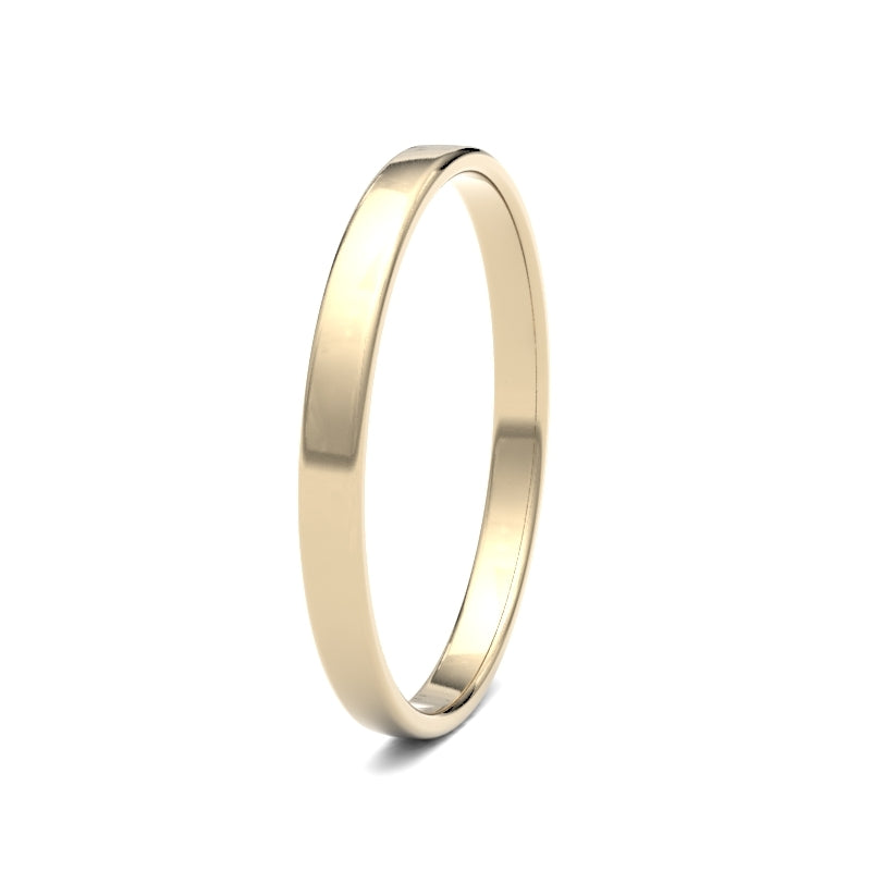 2mm Soft Court 18ct Yellow Gold Wedding Ring