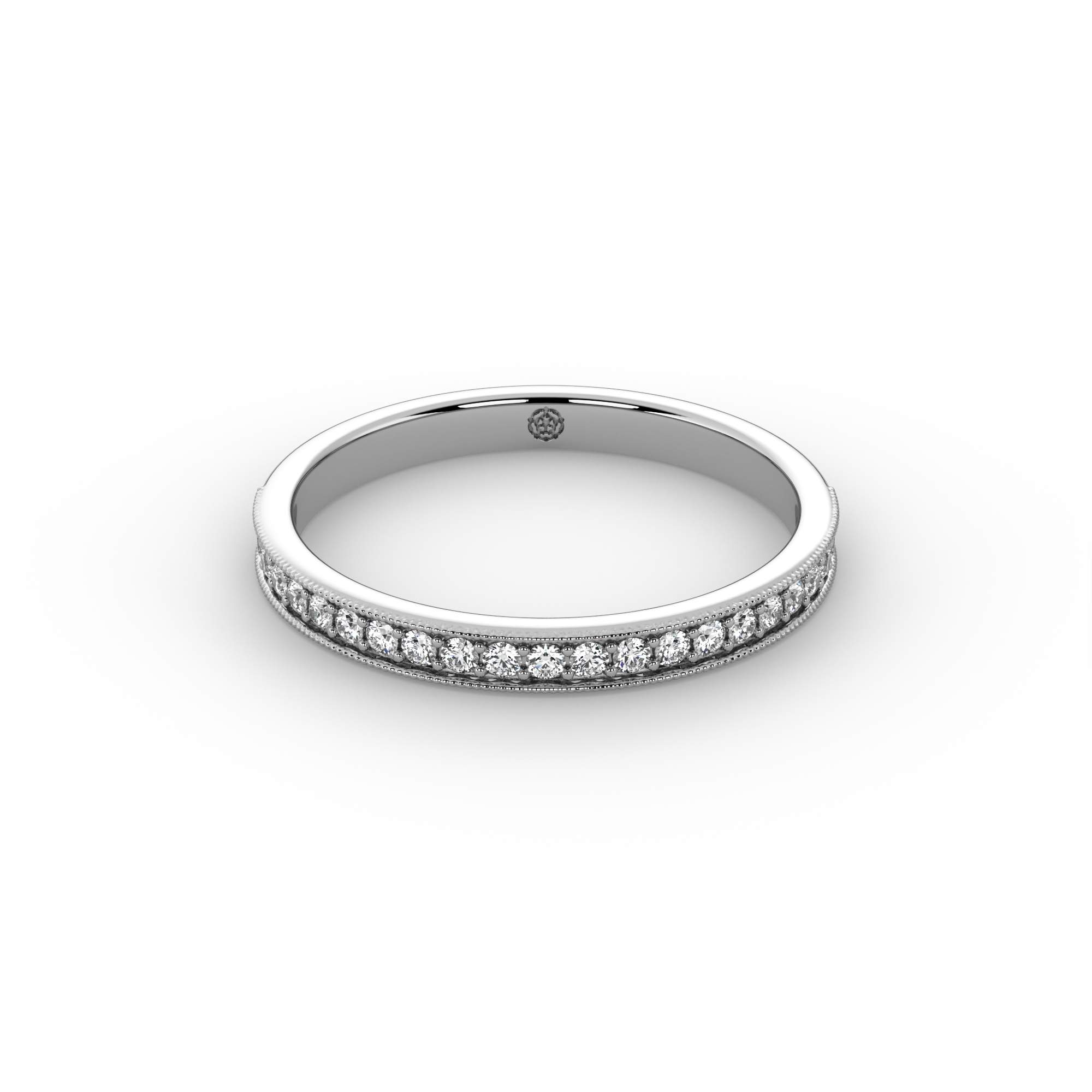 0.15ct Milgrain Half Set Diamond Ring