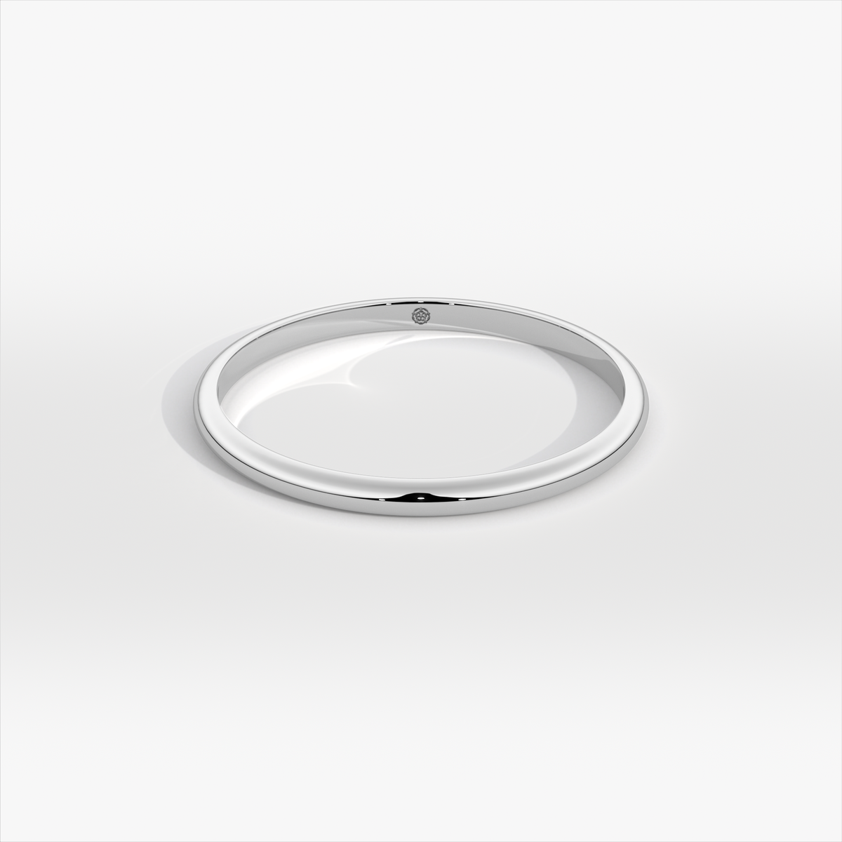 1.5mm D-Shape Platinum Wedding Ring