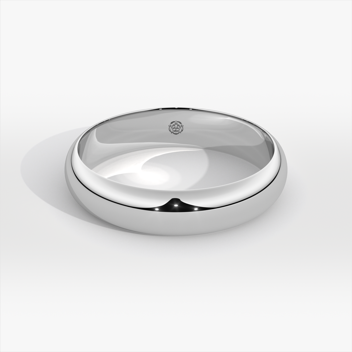 5mm D-Shape Platinum Wedding Ring
