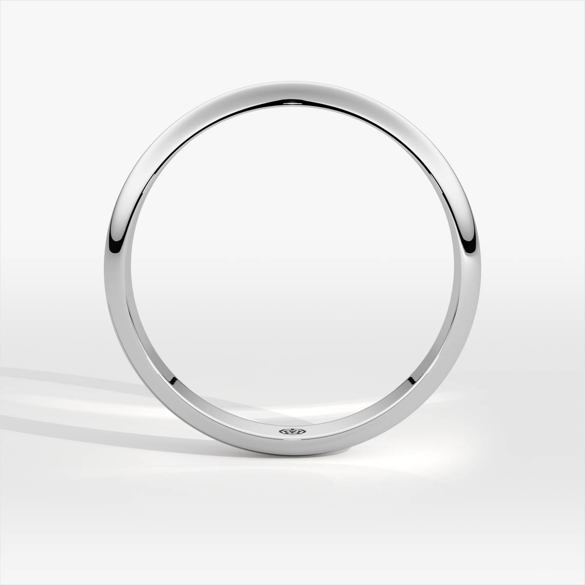 4mm D-Shape Platinum Wedding Ring