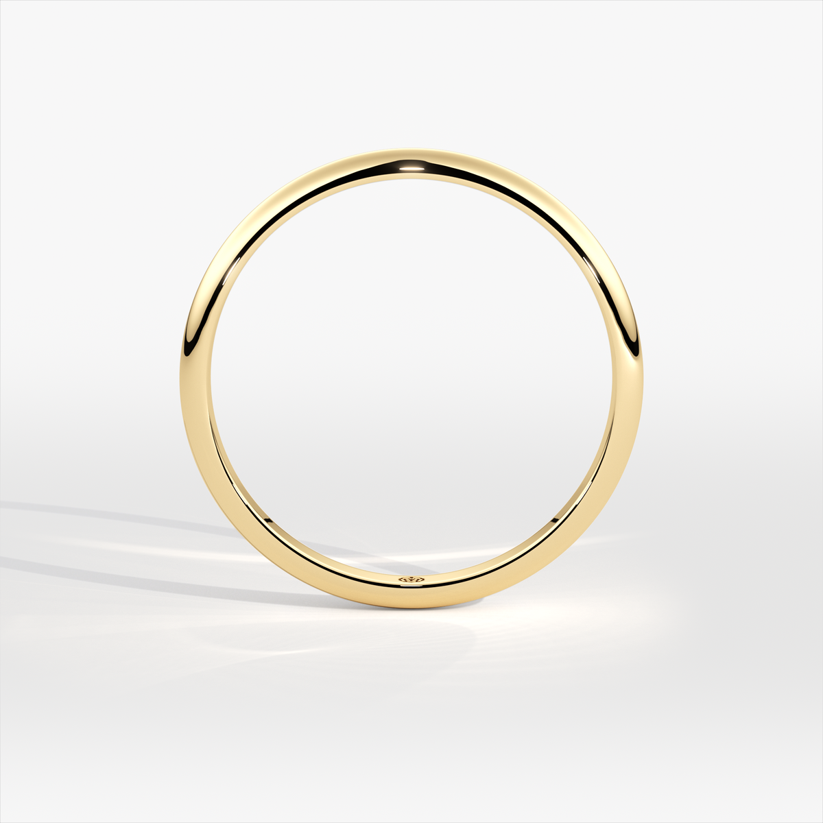 2mm D-Shape 18ct Yellow Gold Wedding Ring