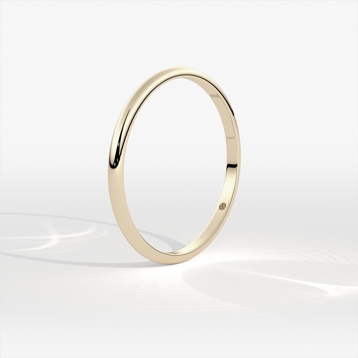 1.5mm D-Shape 9ct Yellow Gold Wedding Ring