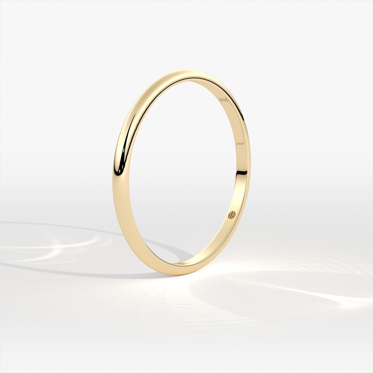 1.5mm D-Shape 18ct Yellow Gold Wedding Ring