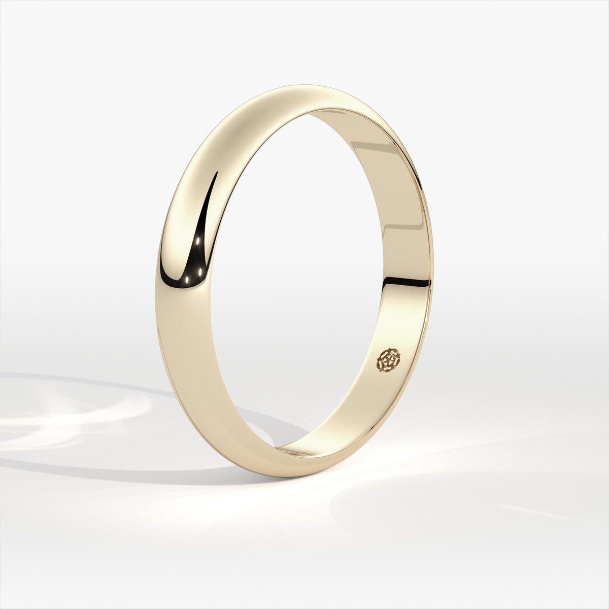 4mm D-Shape 9ct Yellow Gold Wedding Ring