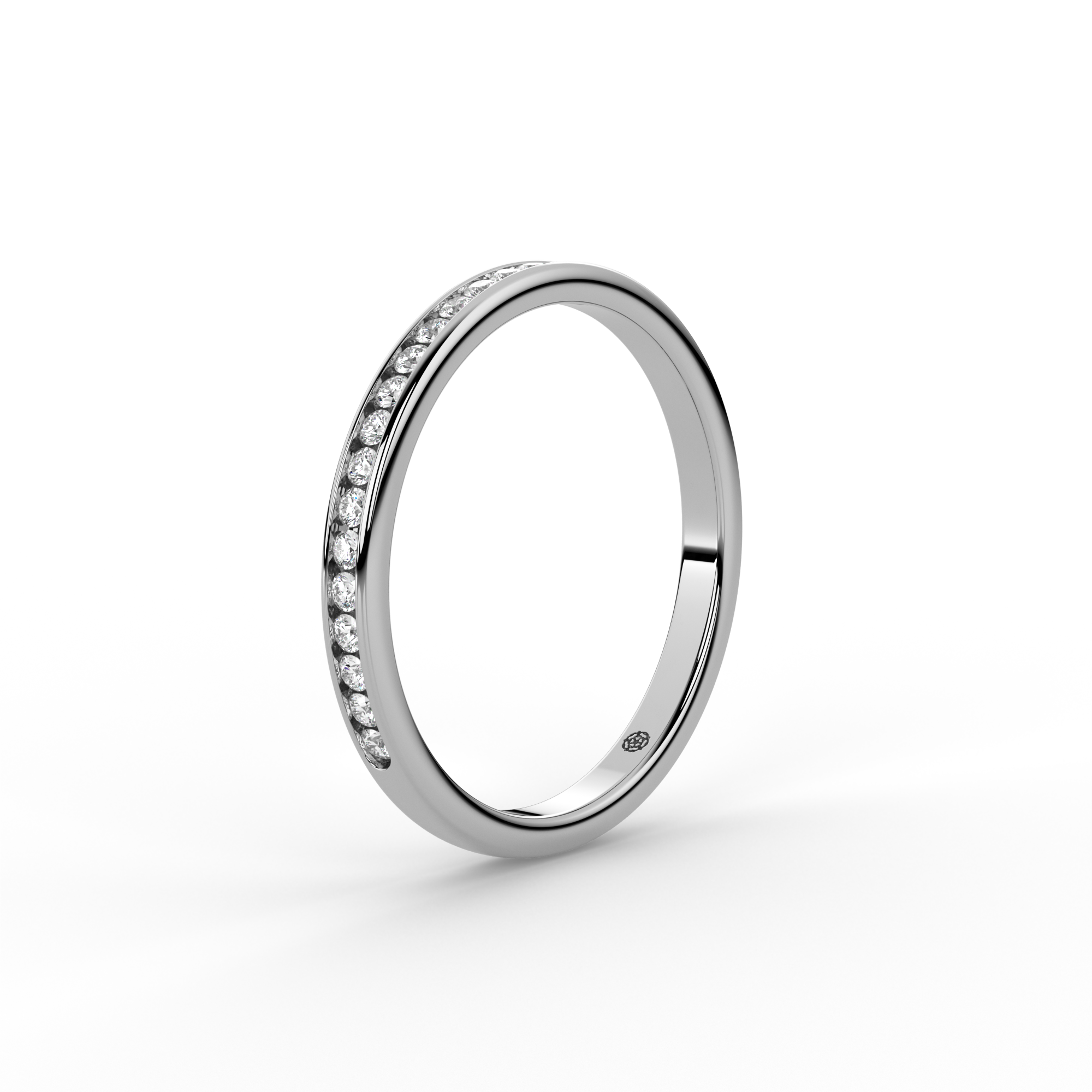 0.15ct Channel Half Set Platinum Diamond Ring