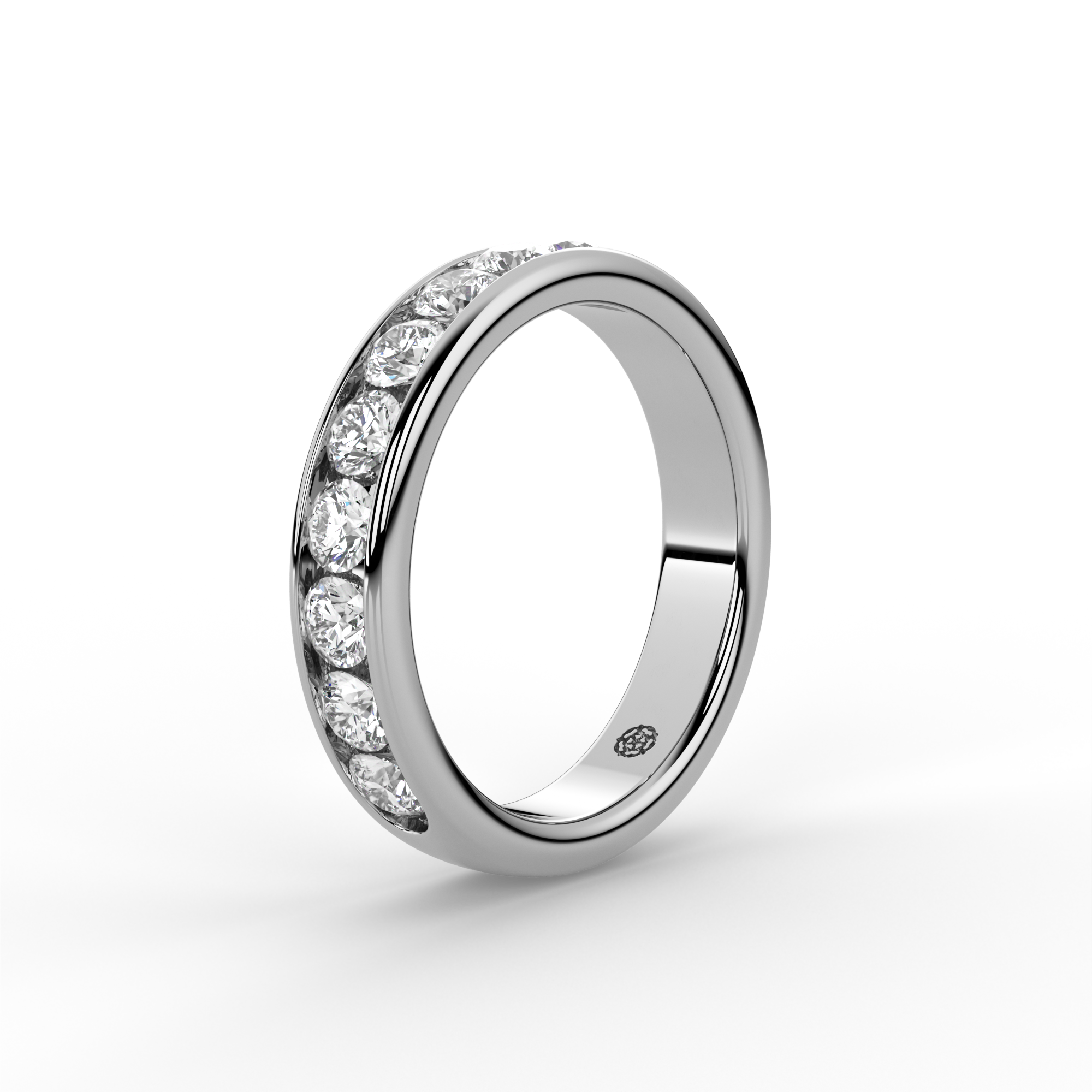 1.00ct Channel Half Set Platinum Diamond Ring