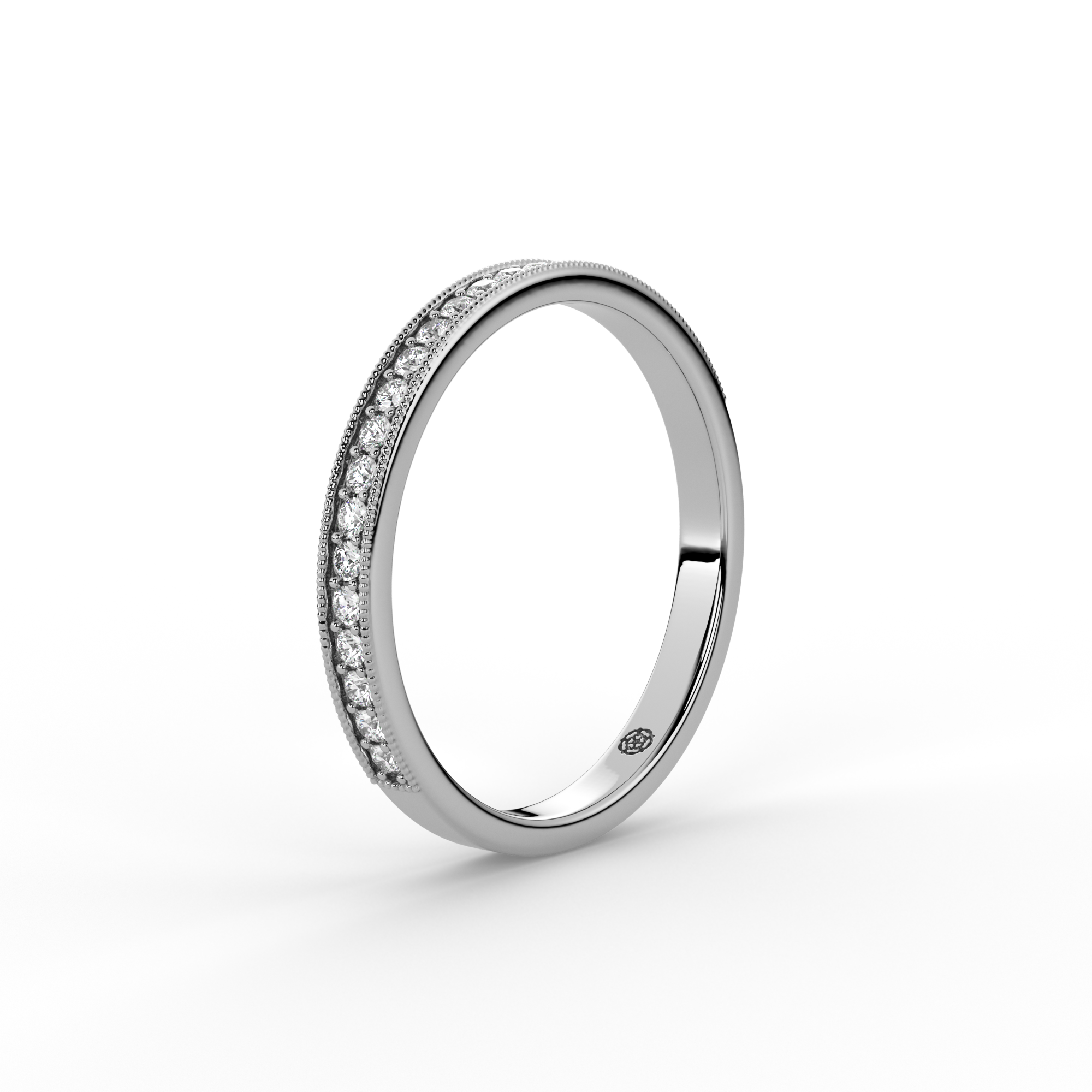 0.15ct Milgrain Half Set Diamond Ring