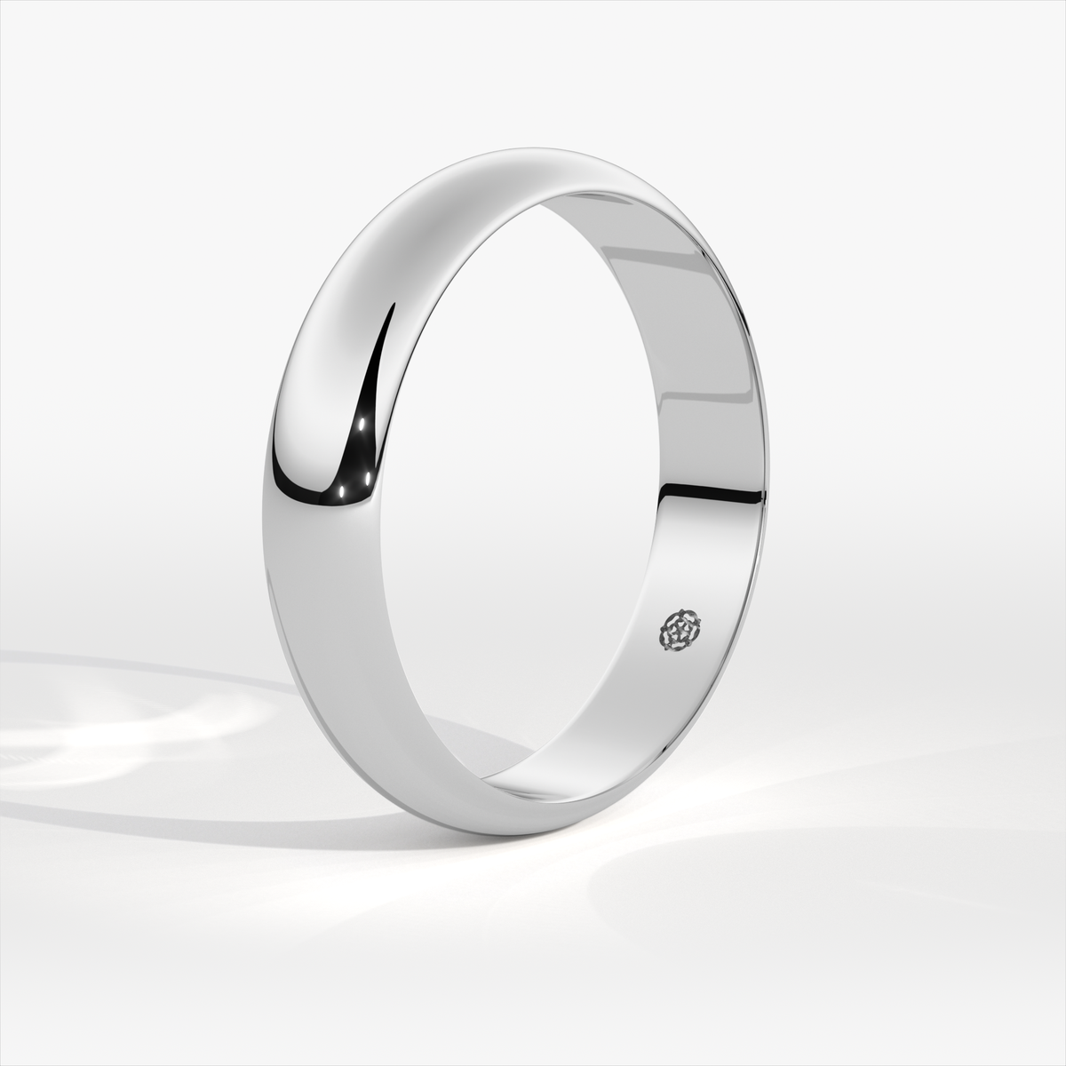 5mm D-Shape Platinum Wedding Ring