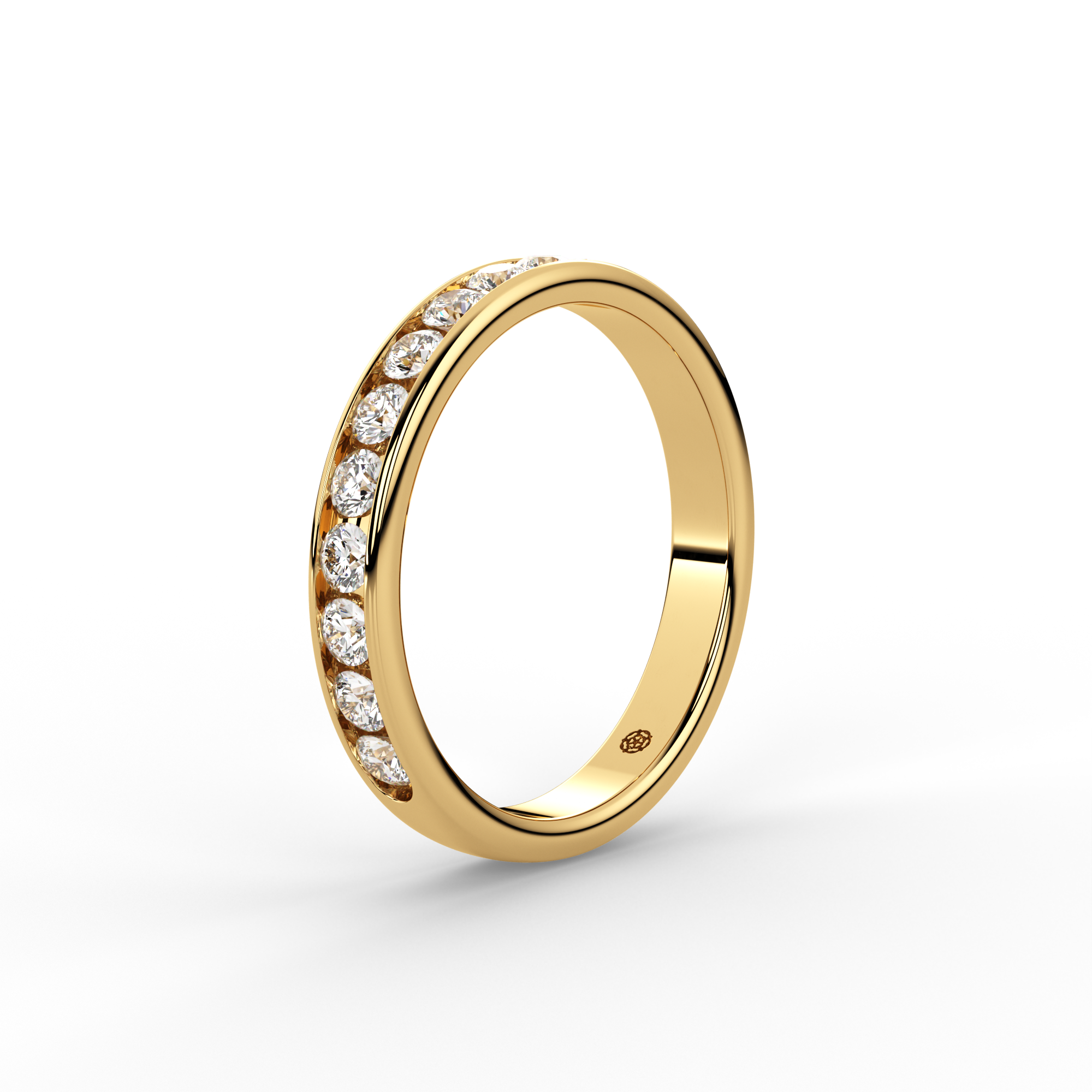 0.50ct Channel Half Set Diamond Ring Gold