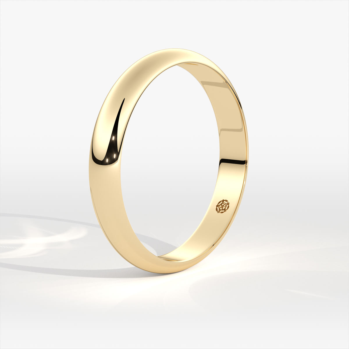 4mm D-Shape 18ct Yellow Gold Wedding Ring