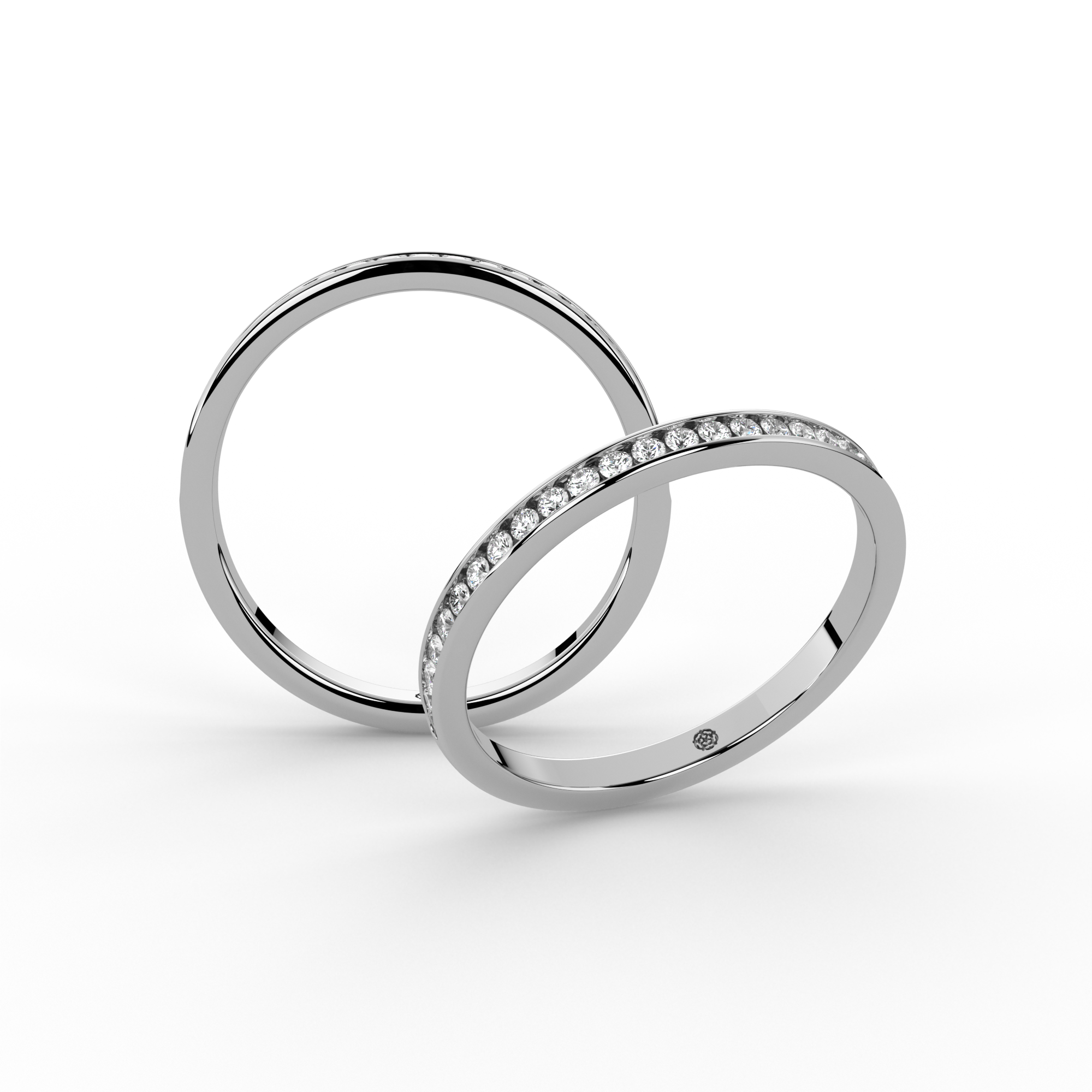 0.15ct Channel Half Set Platinum Diamond Ring