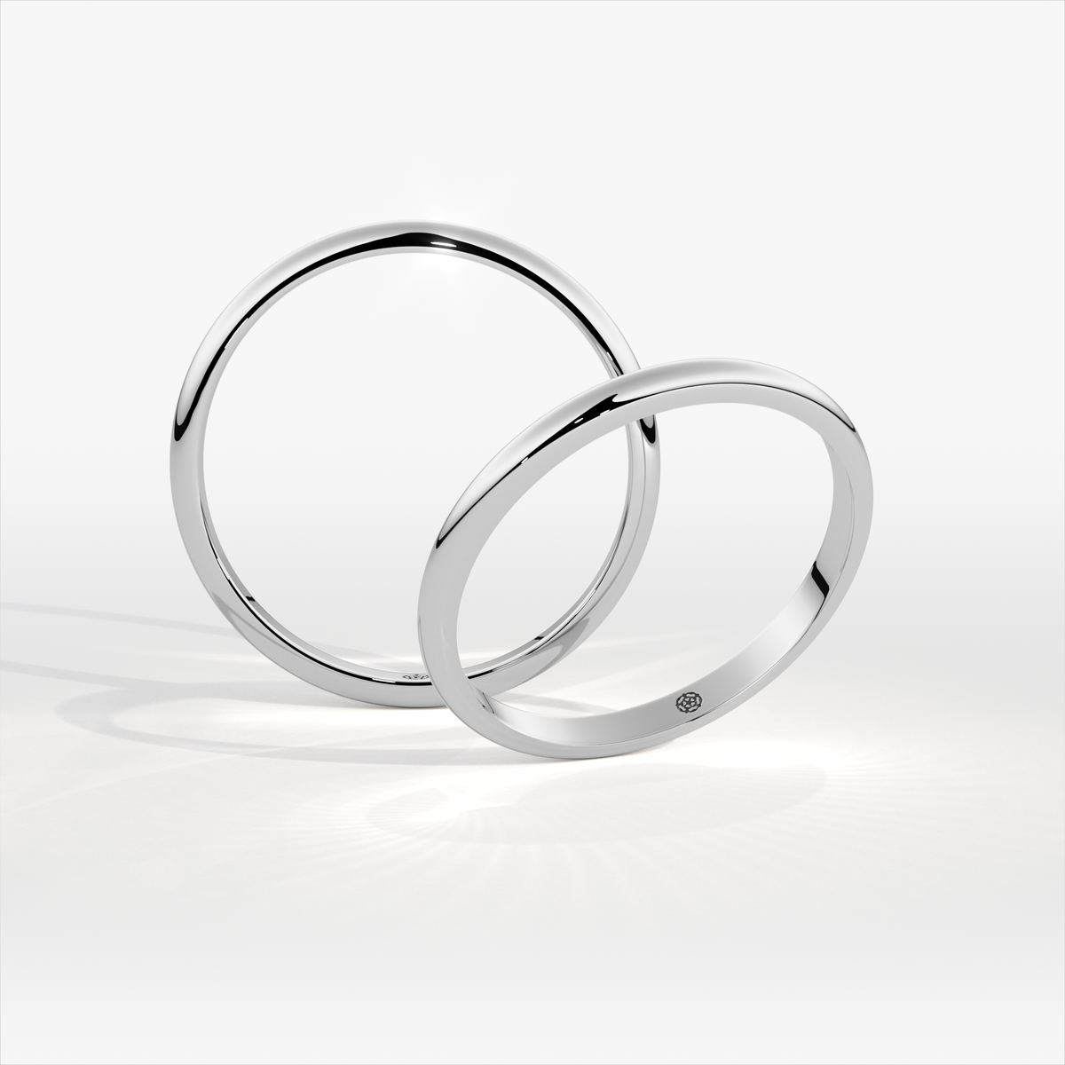 2mm D-Shape Platinum Wedding Ring