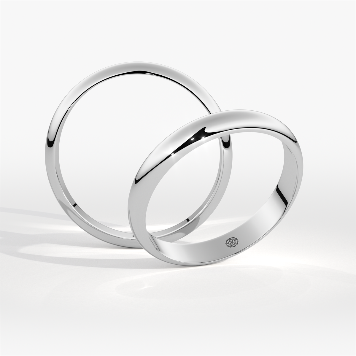 4mm D-Shape Platinum Wedding Ring