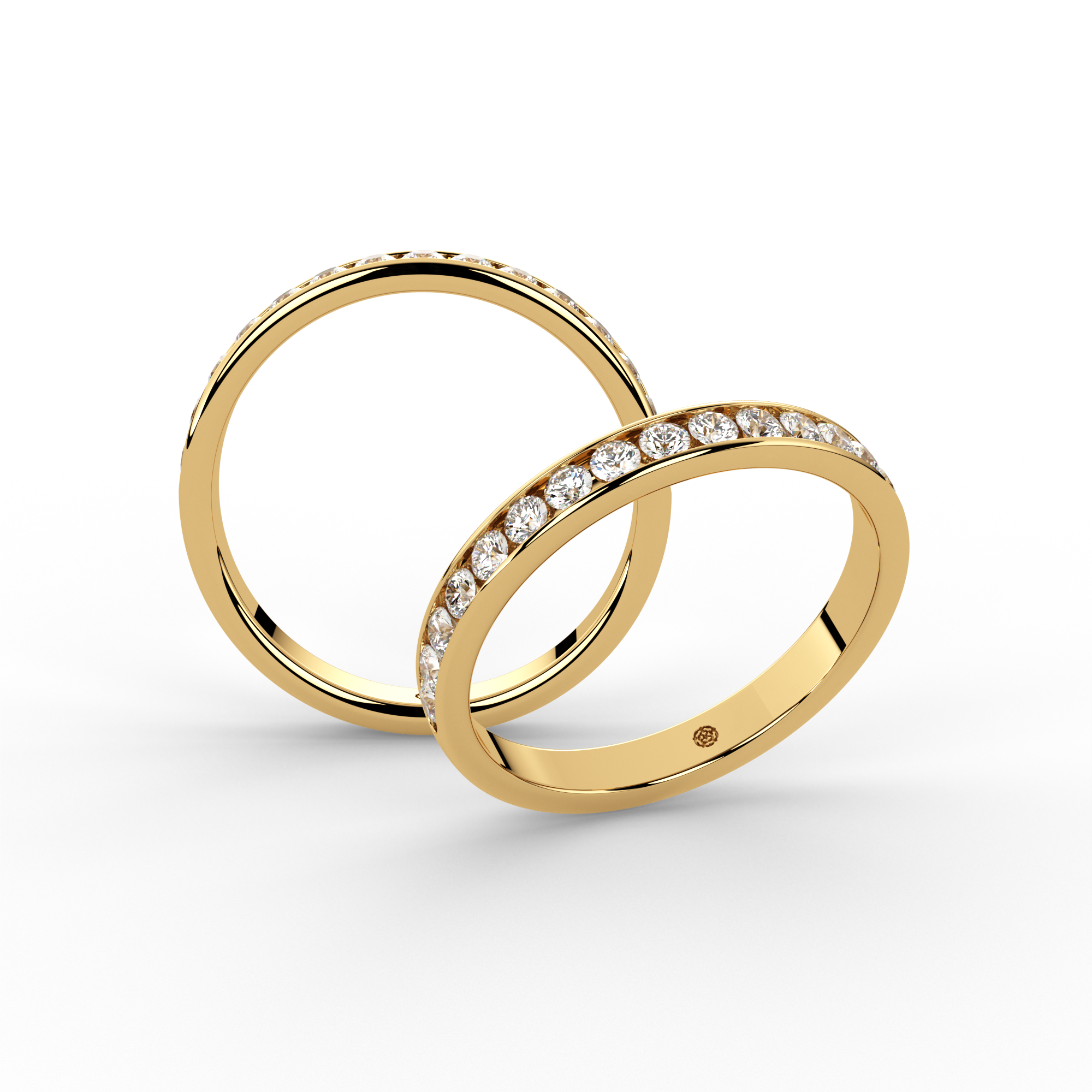 0.33ct Channel Half Set Diamond Ring Gold