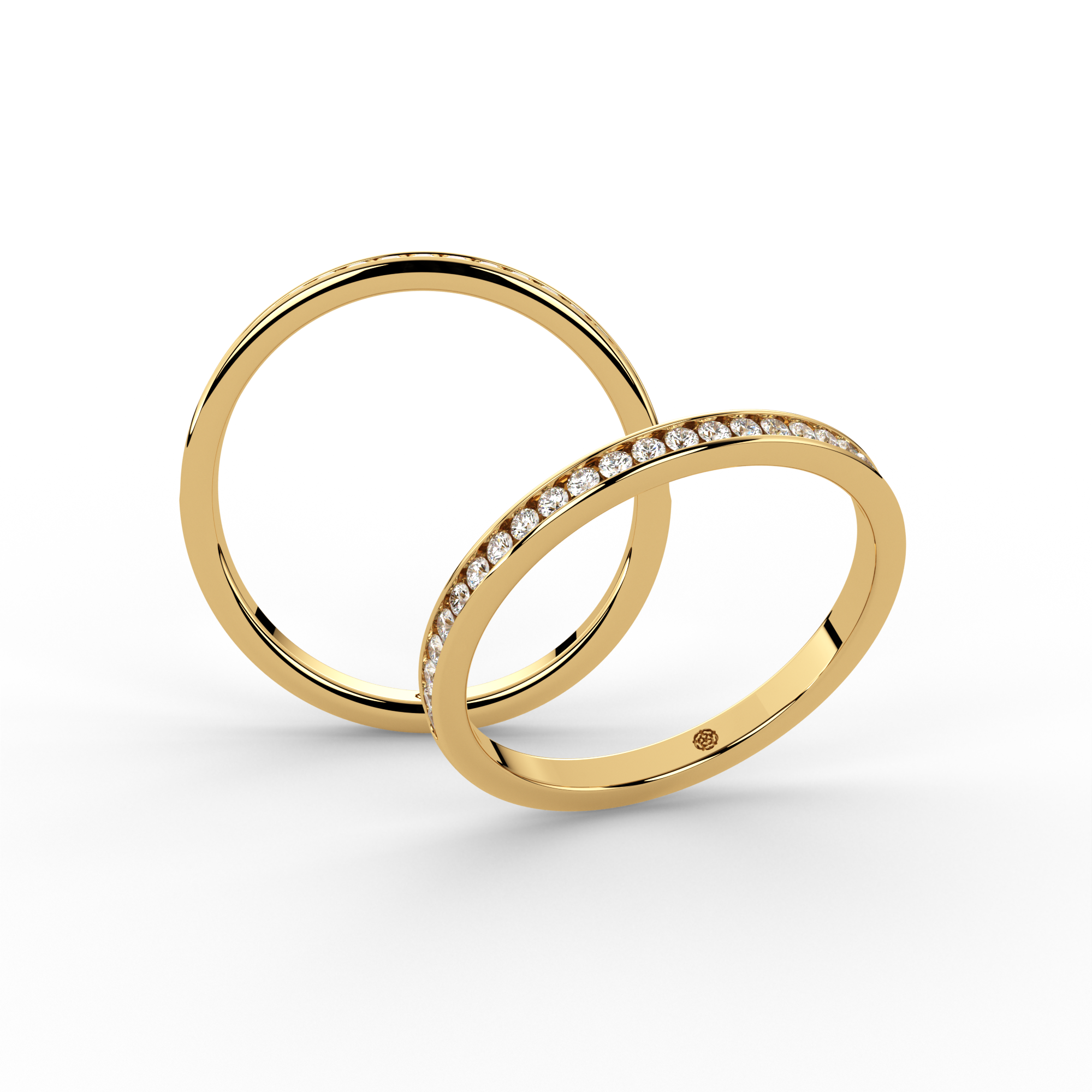 0.15ct Channel Half Set 18ct Yellow Gold Diamond Ring