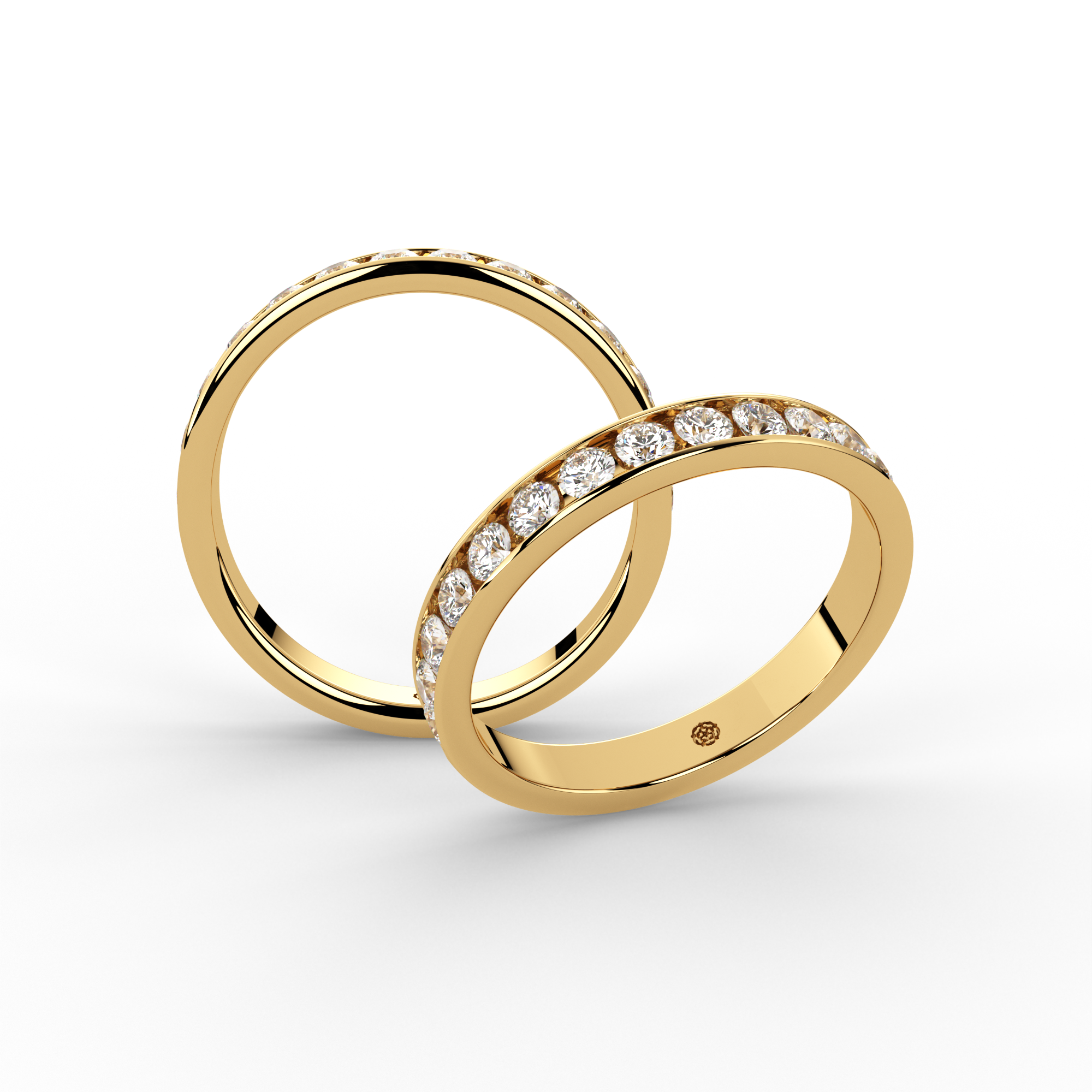 0.50ct Channel Half Set Diamond Ring Gold