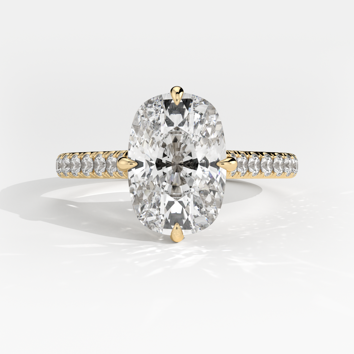 New-Aurora Cushion Compass 3ct 18YG