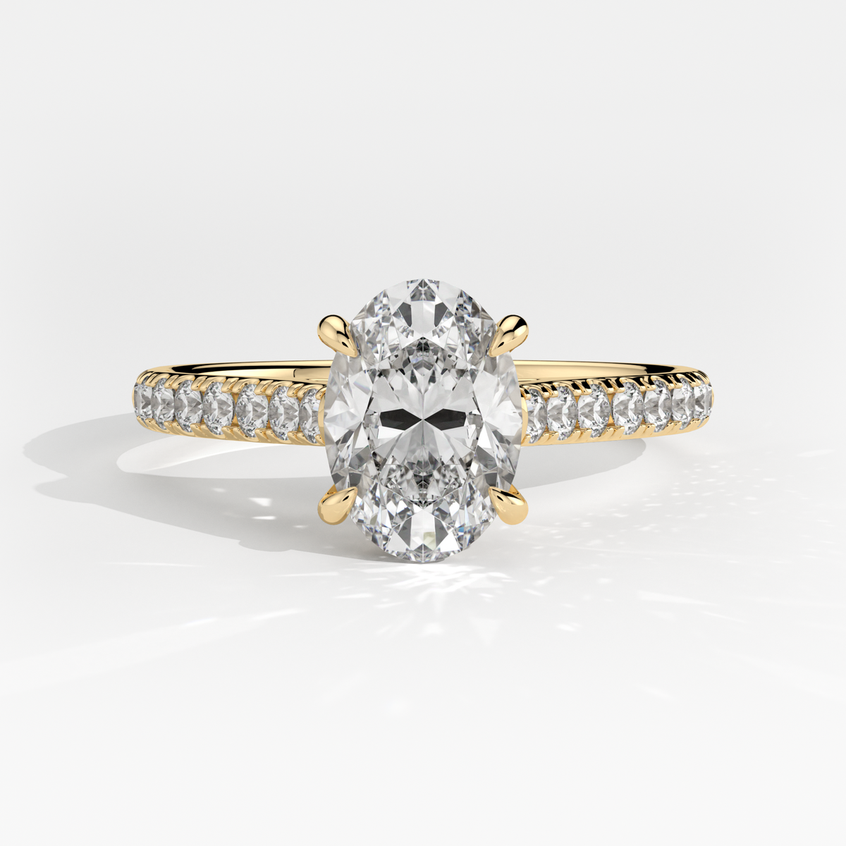 New-Aurora Oval 1ct 18YG