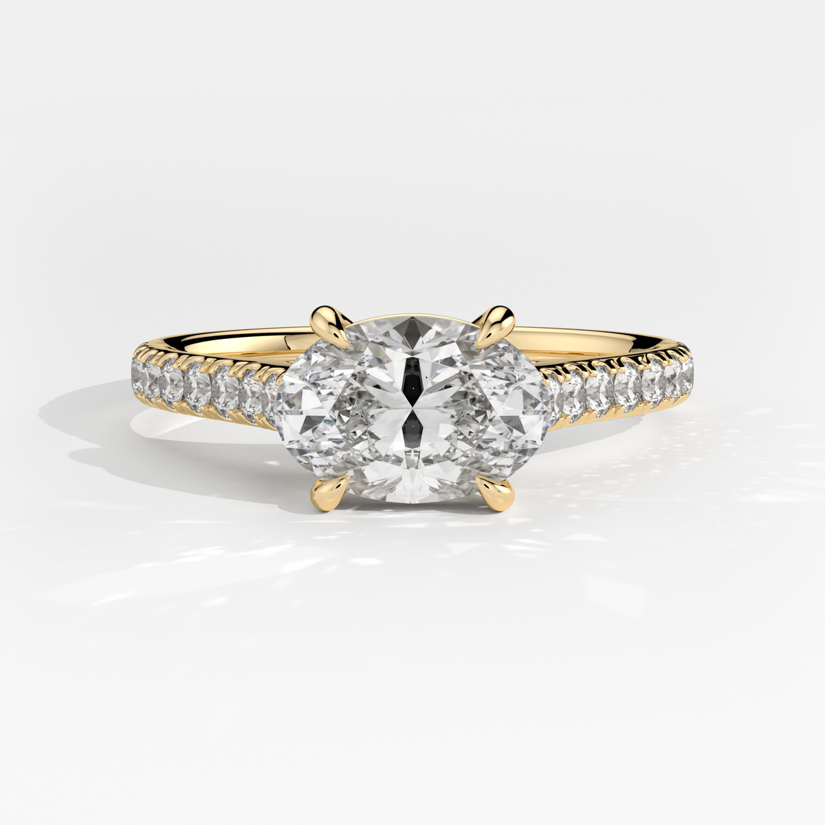 New-Aurora Oval Landscape 1ct 18YG