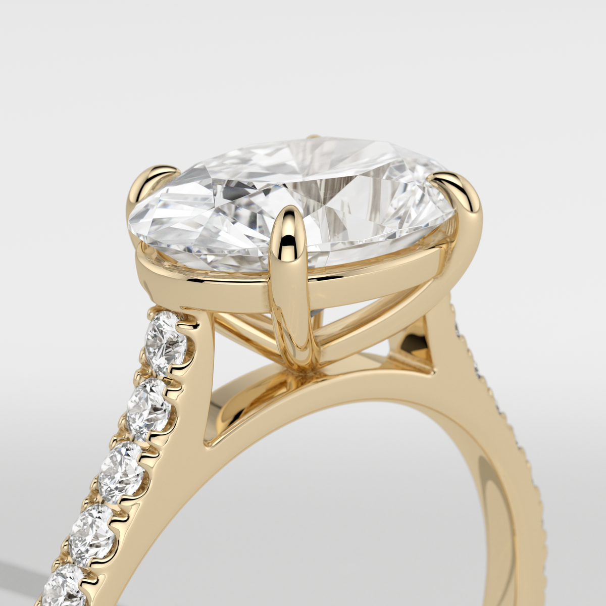 New-Aurora Oval Landscape 2ct 18YG