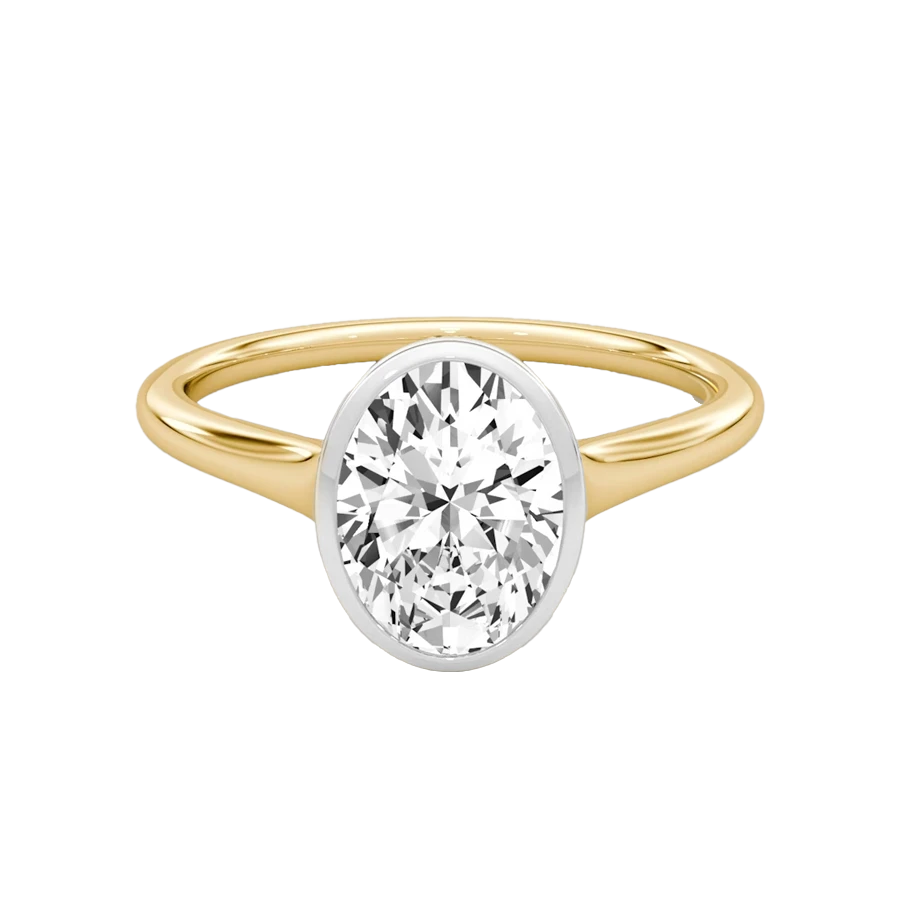 Beluna Oval • 18ct Yellow Gold + Platinum