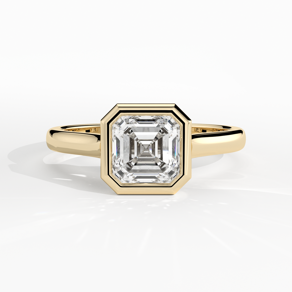 New-Bezel Asscher 1ct 18YG