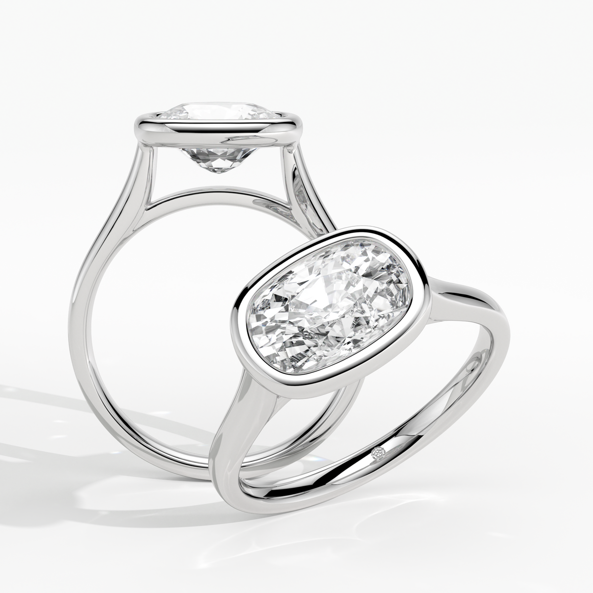 New-Bezel Cushion Landscape 2ct PL