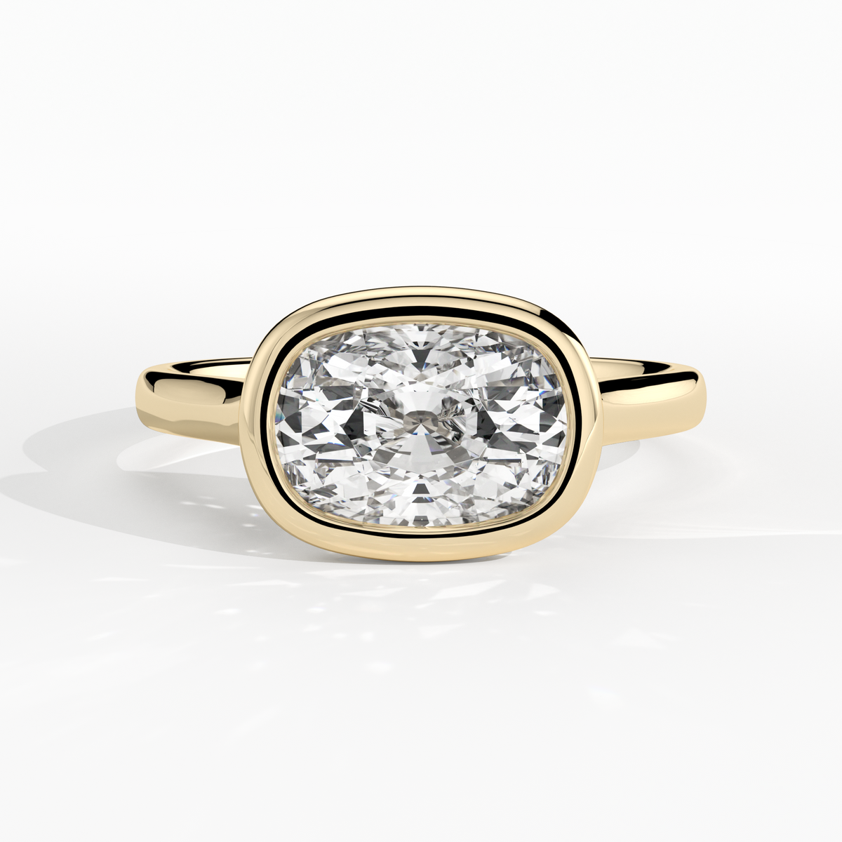 New-Bezel Cushion Landscape 2ct 18YG