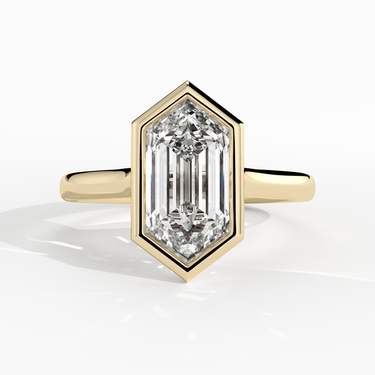 New-Bezel Elongated Hexagon 1.5ct 18YG