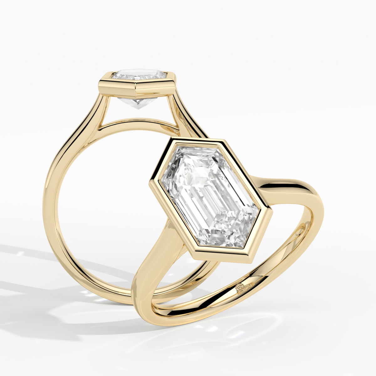 New-Bezel Elongated Hexagon 1.5ct 18YG