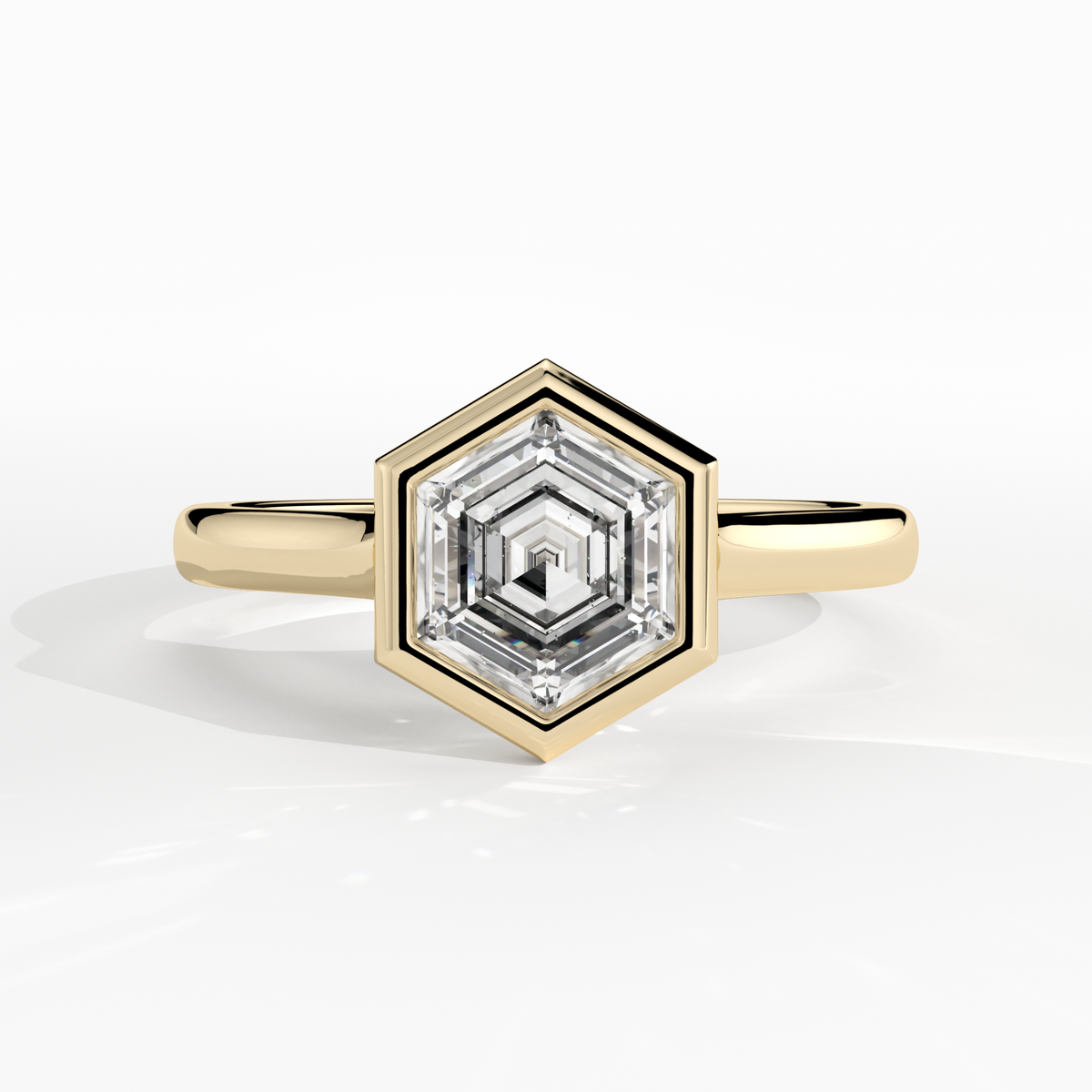 New-Bezel Hexagon 1ct 18YG
