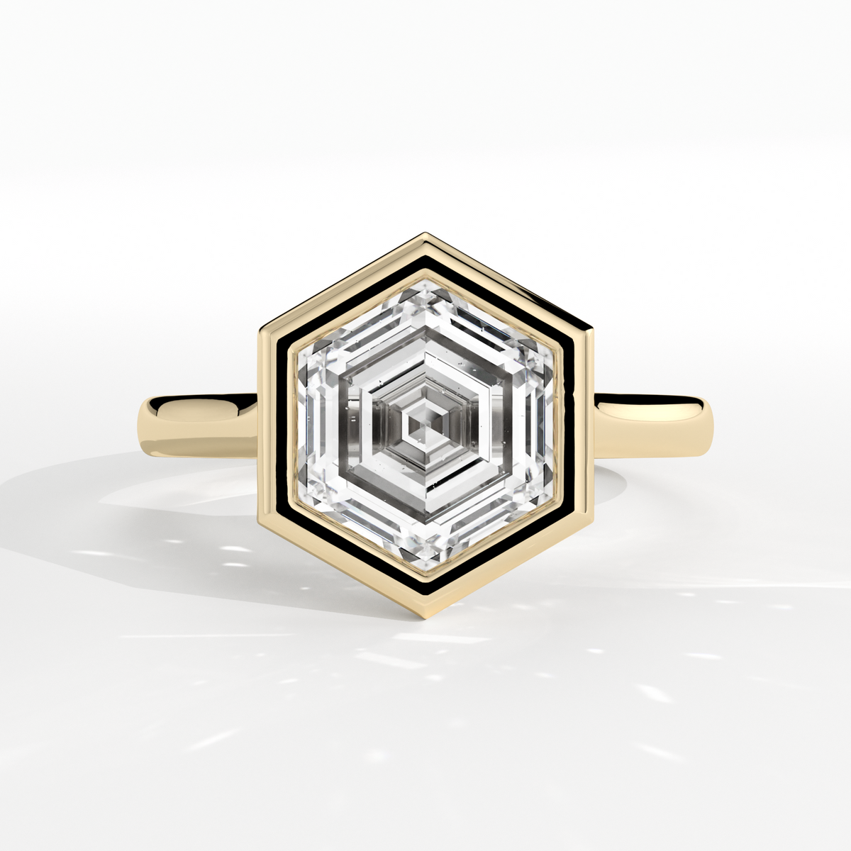 New-Bezel Hexagon 2ct 18YG