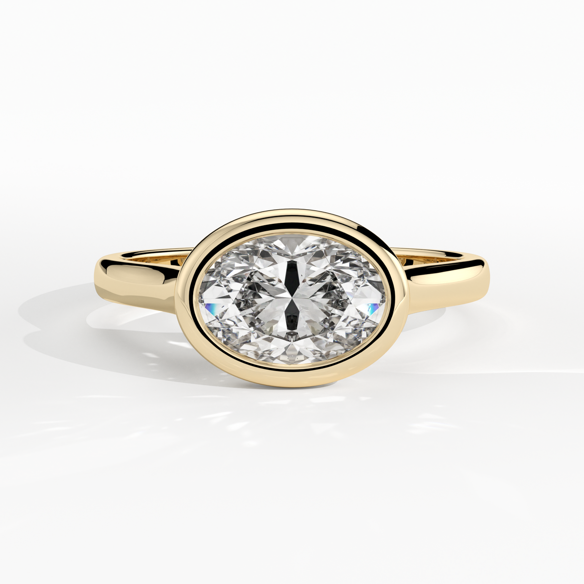 New-Bezel Oval Landscape 1ct 18YG