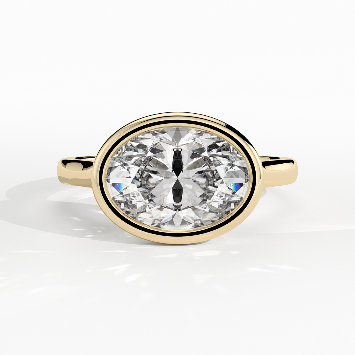 New-Bezel Oval Landscape 2ct 18YG