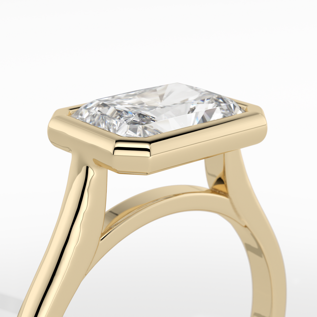 New-Bezel Radiant Landscape 2ct 18YG