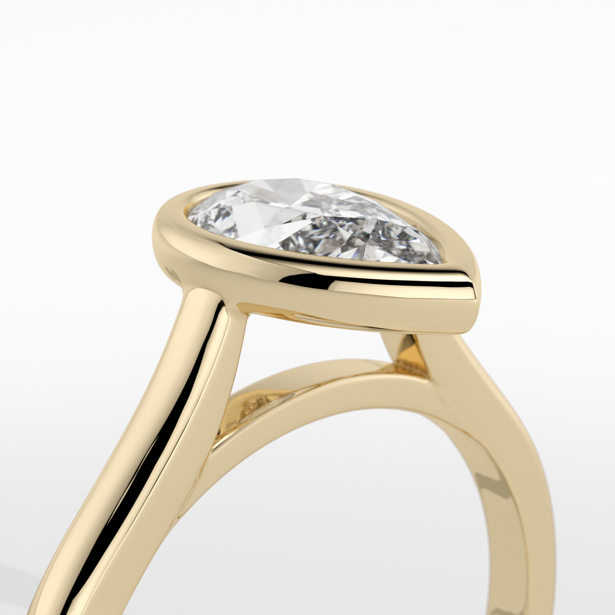 New-Bezel Pear 1ct 18YG