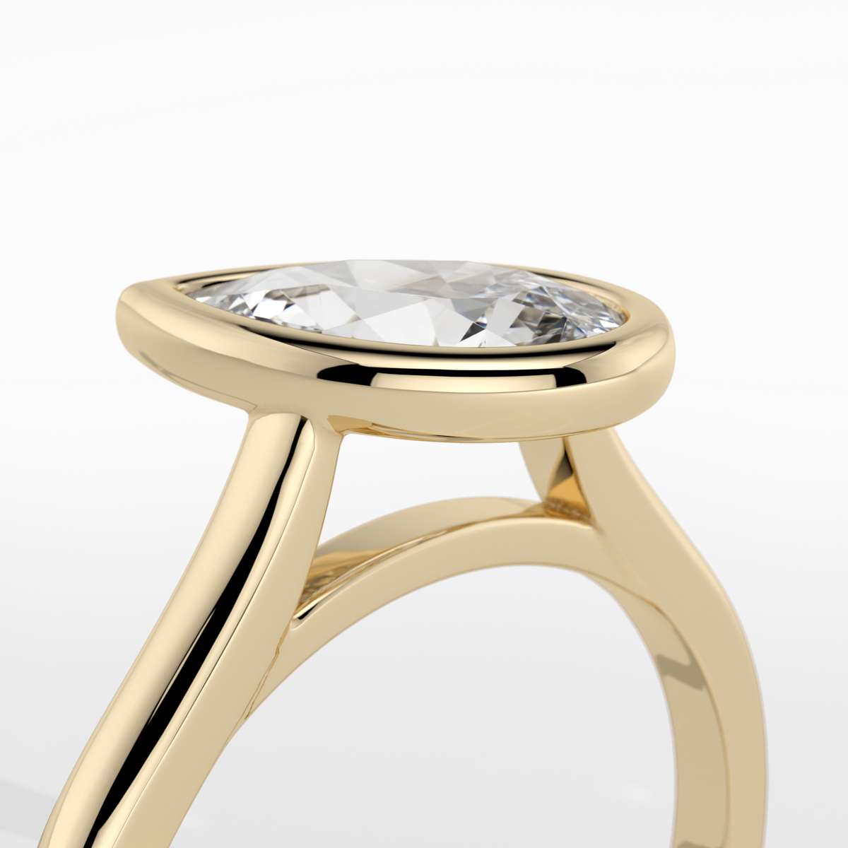 New-Bezel Pear Off 1ct 18YG