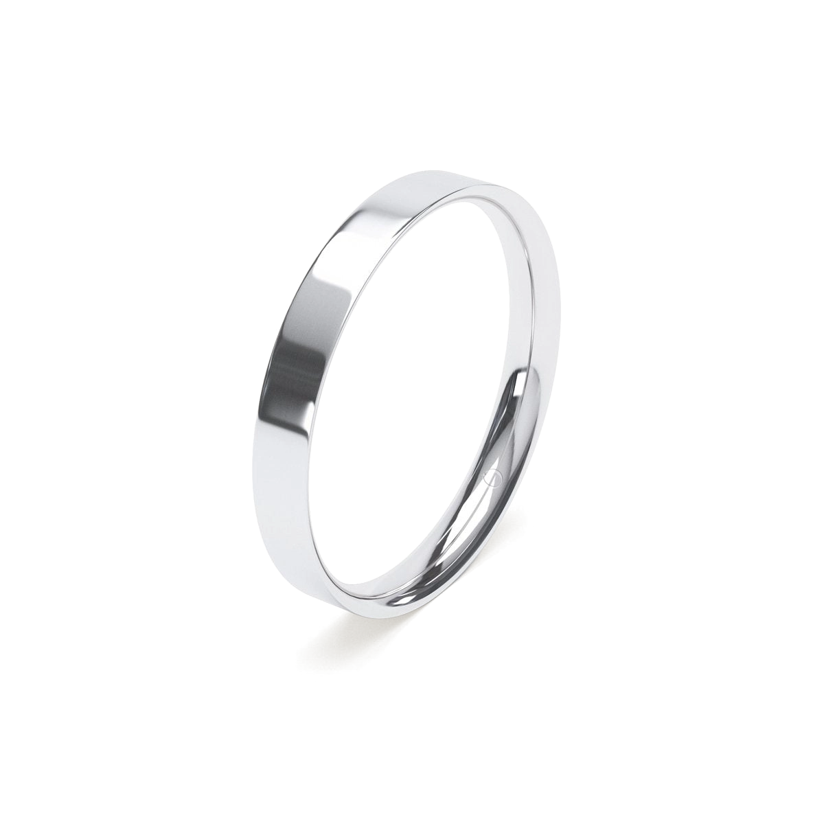 3mm Flat Court Platinum Wedding Ring