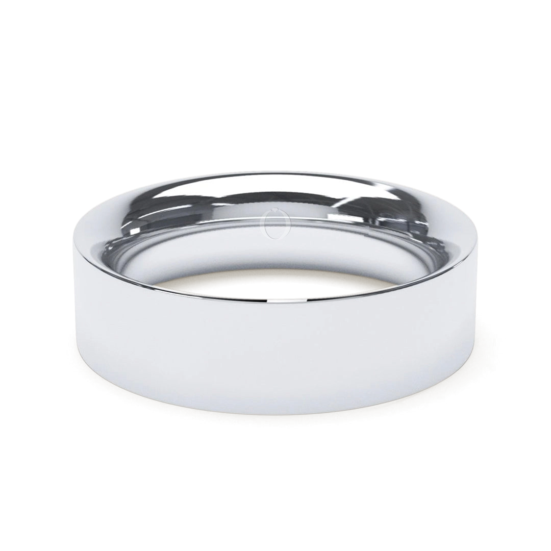 6mm Flat Court Platinum Wedding Ring