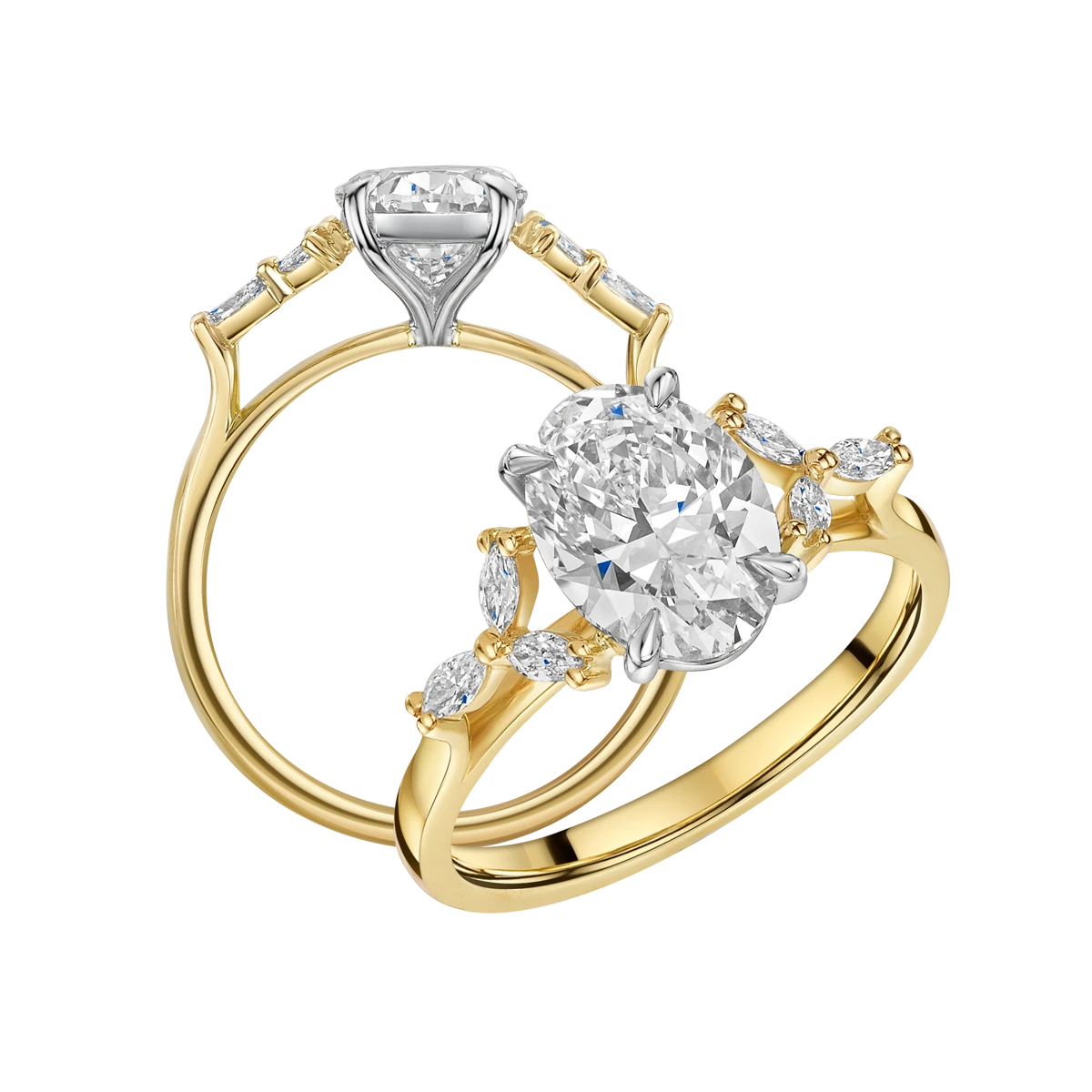 Isla Oval • 18ct Yellow Gold + Platinum