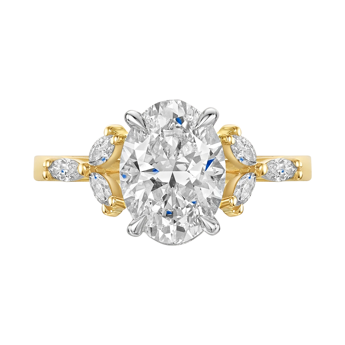 Isla Oval • 18ct Yellow Gold + Platinum