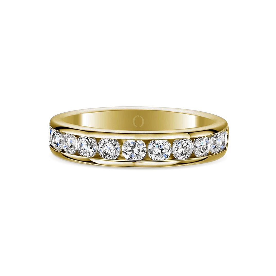 1.00ct Channel Half Set Diamond Ring Gold