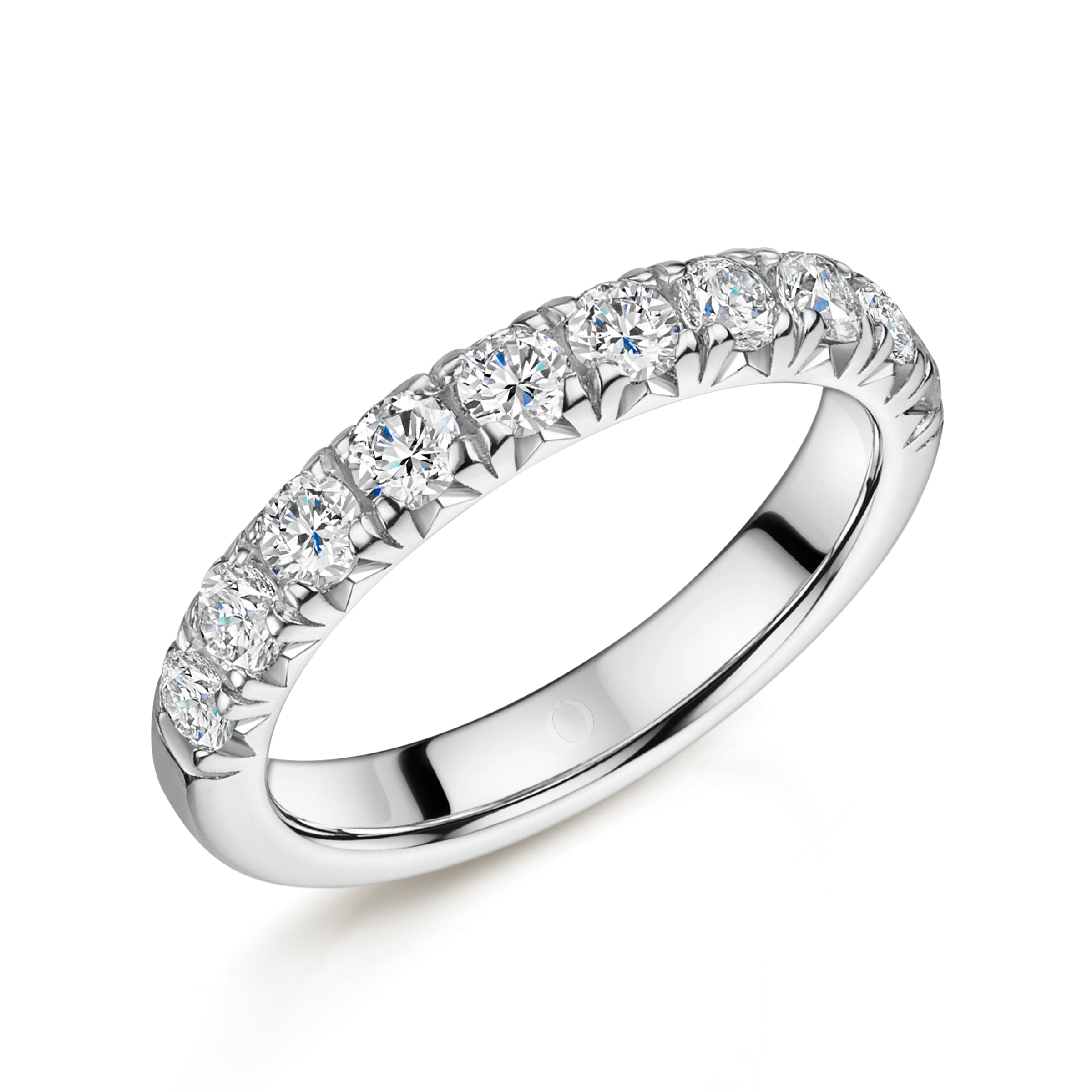 1.00ct Pave Half Set Diamond Ring