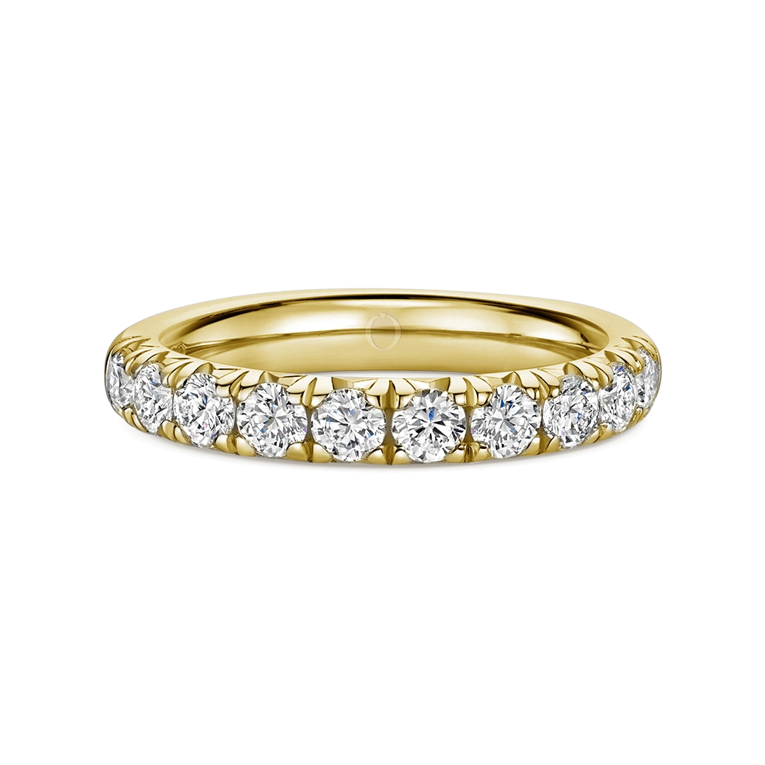 1.00ct Pave Half Set Diamond Ring Gold