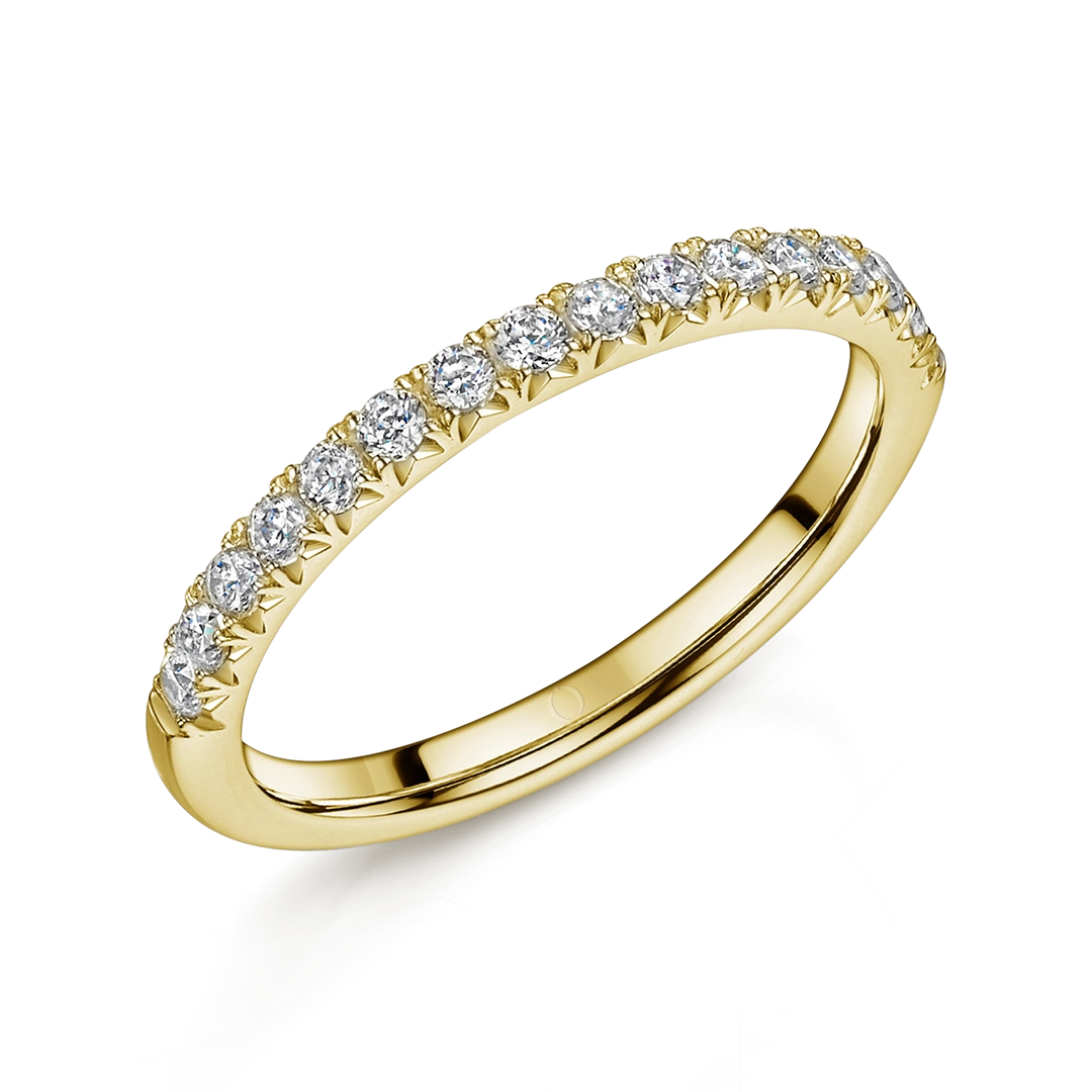 0.33ct Pave Half Set Diamond Ring