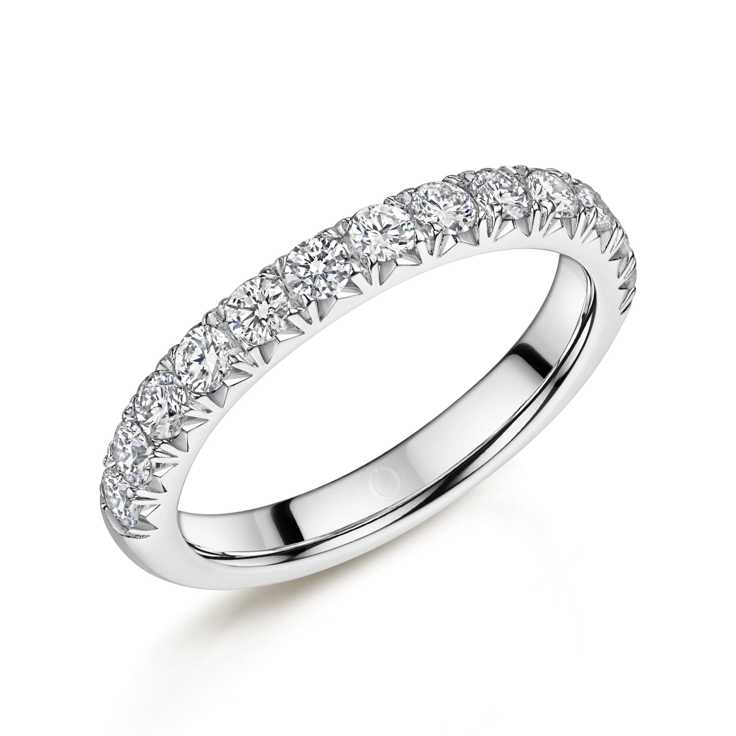 0.75ct Pave Half Set Diamond Ring