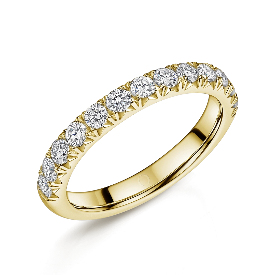 0.50ct Pave Half Set Diamond Ring Gold