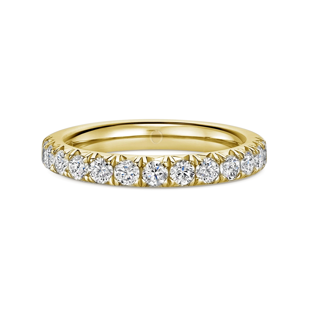 0.50ct Pave Half Set Diamond Ring Gold